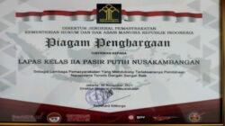 Lapas High Risk Pasir Putih Mendapatkan Penghargaan Dari Dirjenpas