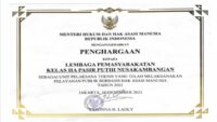 Lapas Pasir Putih Raih Penghargaan Pelayanan Publik Berbasis HAM