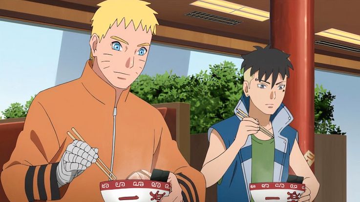 moment naruto and kawaki to eat ramen