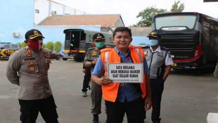 Polres Cilacap Gelar Razia Masker di Jalan Perintis Kemerdekaan