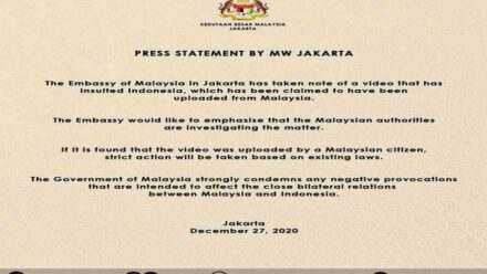 The parody of song Indonesia Raya was criticized by Malaysian Embassy in Jakarta