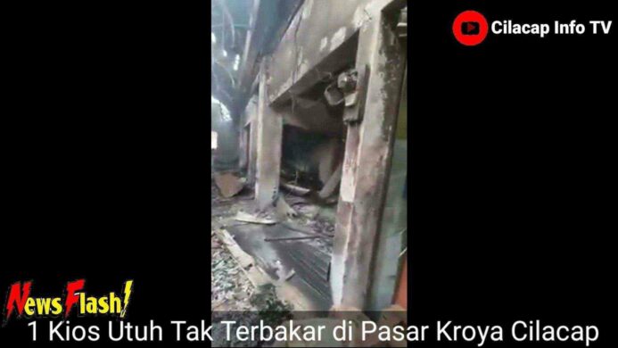 tangkapan layar video satu ruko barang jualannya utuh dalam peristiwa kebakaran di Pasar Kroya Cilacap